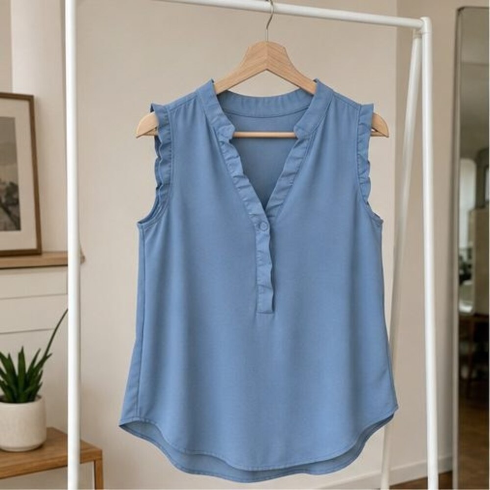 Blue Button Blouse